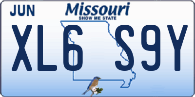 MO license plate XL6S9Y