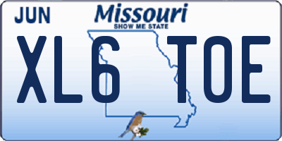 MO license plate XL6T0E