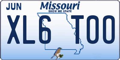 MO license plate XL6T0O