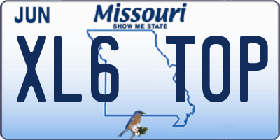 MO license plate XL6T0P