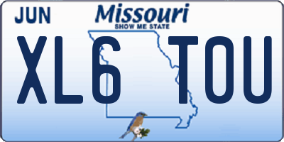 MO license plate XL6T0U