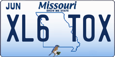 MO license plate XL6T0X
