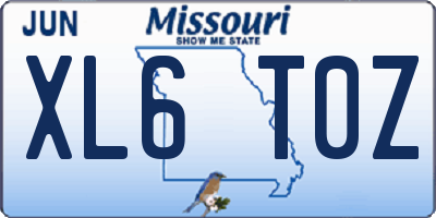 MO license plate XL6T0Z