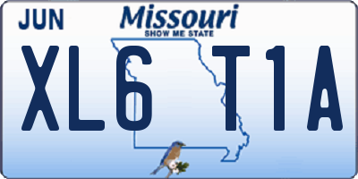 MO license plate XL6T1A