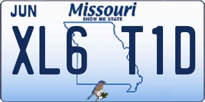 MO license plate XL6T1D