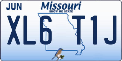 MO license plate XL6T1J