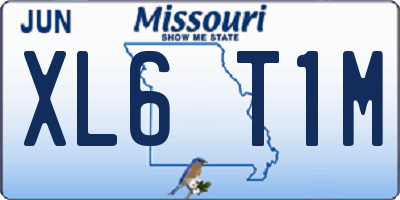 MO license plate XL6T1M