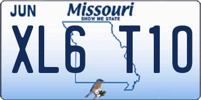 MO license plate XL6T1O