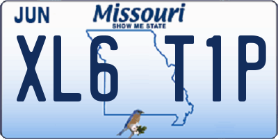 MO license plate XL6T1P
