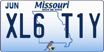 MO license plate XL6T1Y