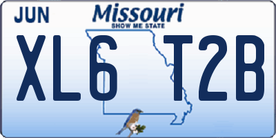 MO license plate XL6T2B