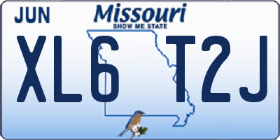 MO license plate XL6T2J