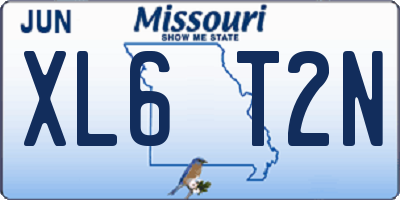 MO license plate XL6T2N
