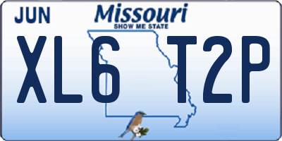 MO license plate XL6T2P