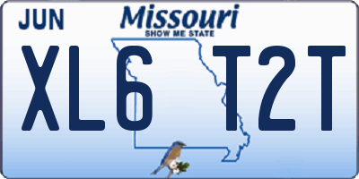 MO license plate XL6T2T