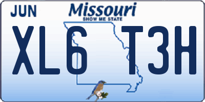 MO license plate XL6T3H