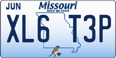 MO license plate XL6T3P