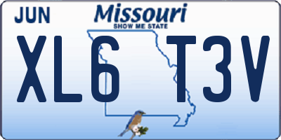 MO license plate XL6T3V