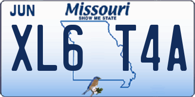 MO license plate XL6T4A