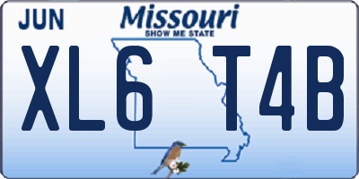 MO license plate XL6T4B