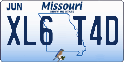 MO license plate XL6T4D
