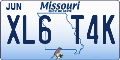MO license plate XL6T4K