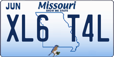 MO license plate XL6T4L