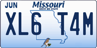 MO license plate XL6T4M