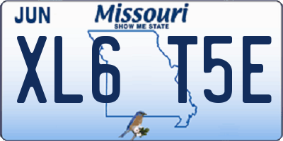 MO license plate XL6T5E