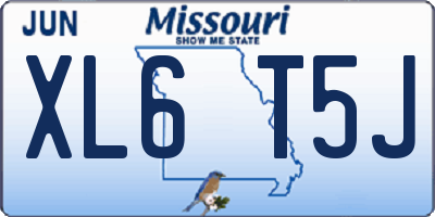 MO license plate XL6T5J