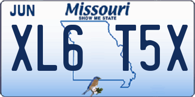 MO license plate XL6T5X