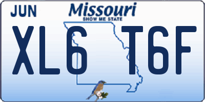 MO license plate XL6T6F