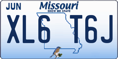 MO license plate XL6T6J