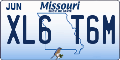 MO license plate XL6T6M