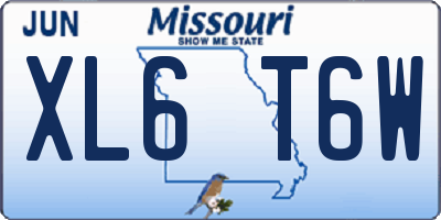 MO license plate XL6T6W