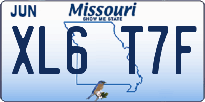 MO license plate XL6T7F