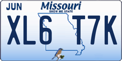 MO license plate XL6T7K