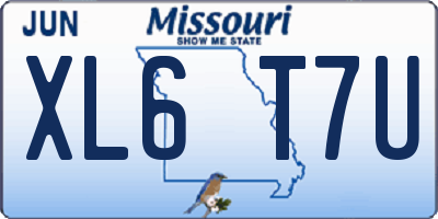 MO license plate XL6T7U