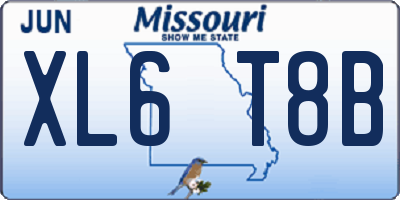 MO license plate XL6T8B