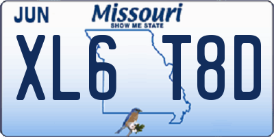MO license plate XL6T8D