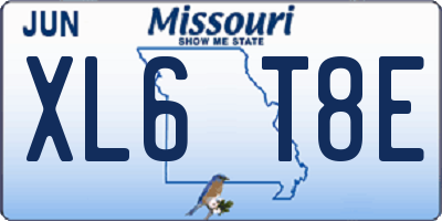 MO license plate XL6T8E