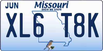 MO license plate XL6T8K