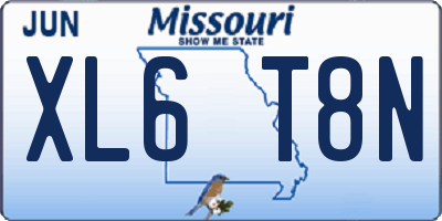 MO license plate XL6T8N
