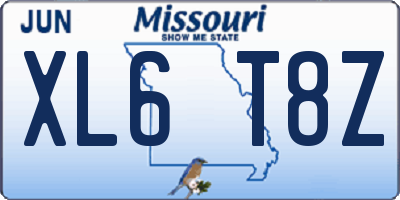 MO license plate XL6T8Z