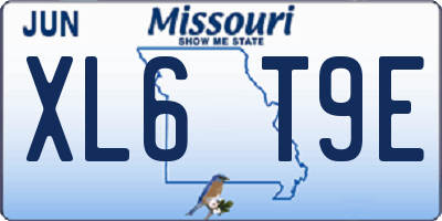 MO license plate XL6T9E