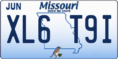 MO license plate XL6T9I