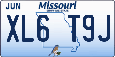MO license plate XL6T9J