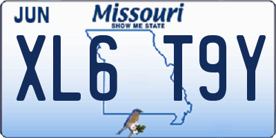 MO license plate XL6T9Y