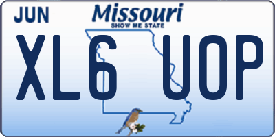 MO license plate XL6U0P