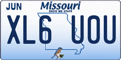 MO license plate XL6U0U